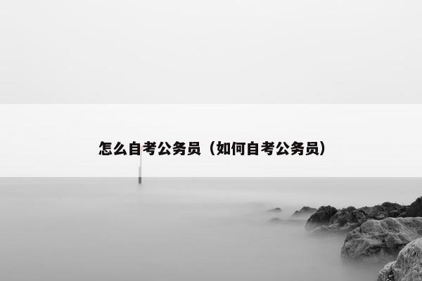 怎么自考公务员（如何自考公务员）