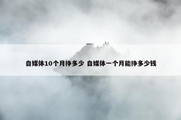 自媒体10个月挣多少 自媒体一个月能挣多少钱