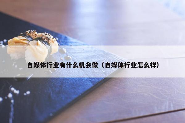 自媒体行业有什么机会做（自媒体行业怎么样）