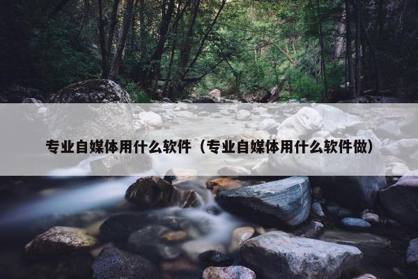 专业自媒体用什么软件（专业自媒体用什么软件做）