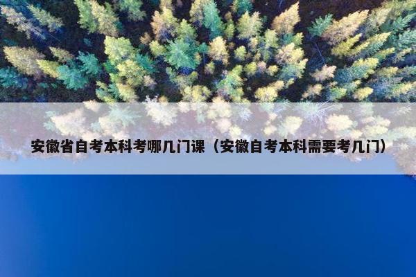 安徽省自考本科考哪几门课（安徽自考本科需要考几门）