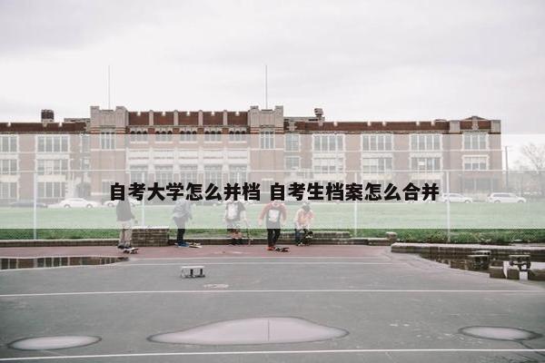 自考大学怎么并档 自考生档案怎么合并