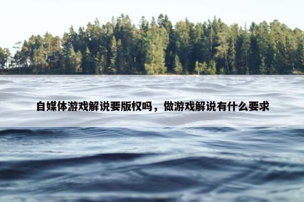 自媒体游戏解说要版权吗，做游戏解说有什么要求