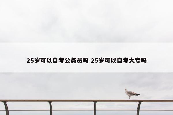 25岁可以自考公务员吗 25岁可以自考大专吗