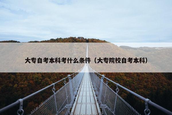 大专自考本科考什么条件（大专院校自考本科）