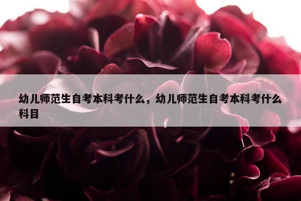 幼儿师范生自考本科考什么，幼儿师范生自考本科考什么科目