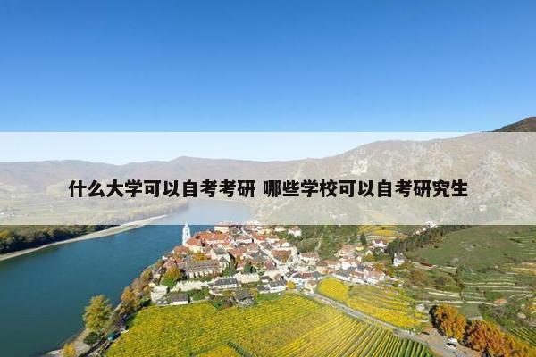 什么大学可以自考考研 哪些学校可以自考研究生