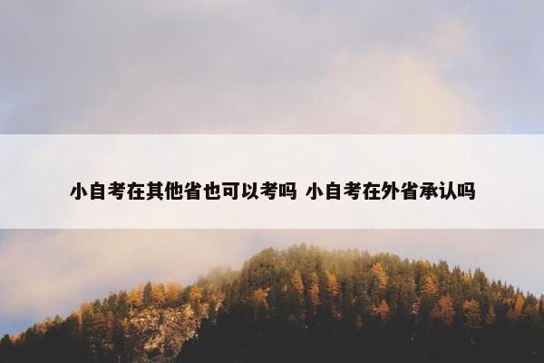 小自考在其他省也可以考吗 小自考在外省承认吗