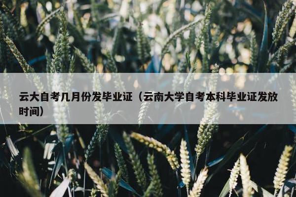 云大自考几月份发毕业证（云南大学自考本科毕业证发放时间）