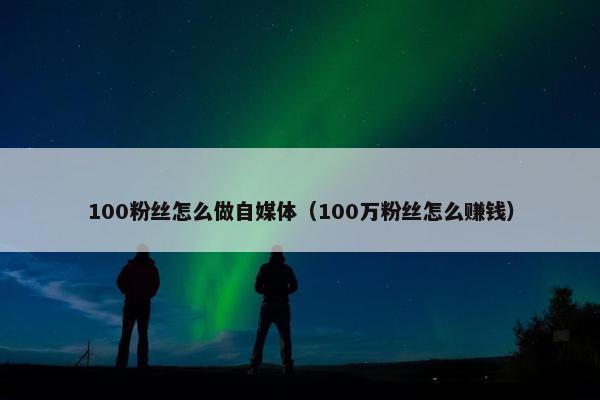 100粉丝怎么做自媒体（100万粉丝怎么赚钱）