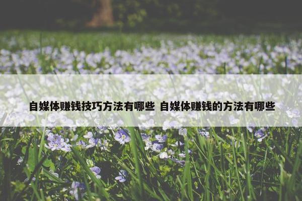 自媒体赚钱技巧方法有哪些 自媒体赚钱的方法有哪些