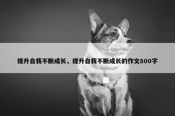 提升自我不断成长，提升自我不断成长的作文800字