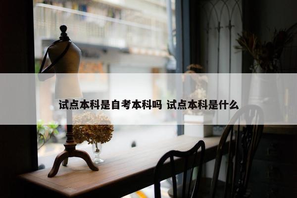 试点本科是自考本科吗 试点本科是什么