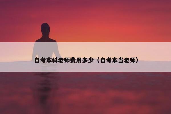 自考本科老师费用多少（自考本当老师）