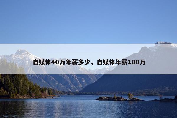 自媒体40万年薪多少，自媒体年薪100万