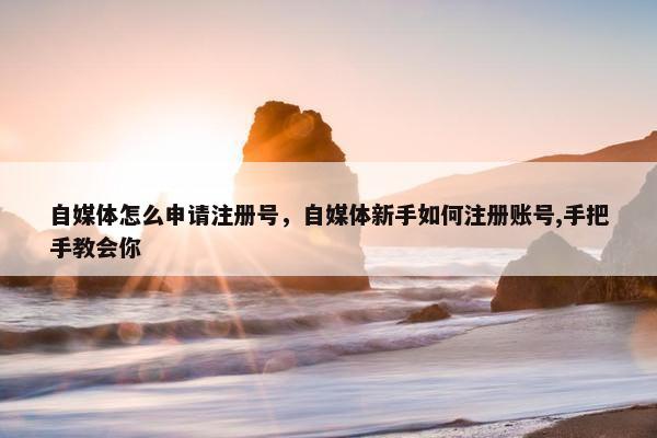 自媒体怎么申请注册号，自媒体新手如何注册账号,手把手教会你