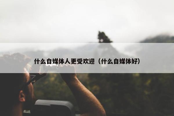 什么自媒体人更受欢迎（什么自媒体好）