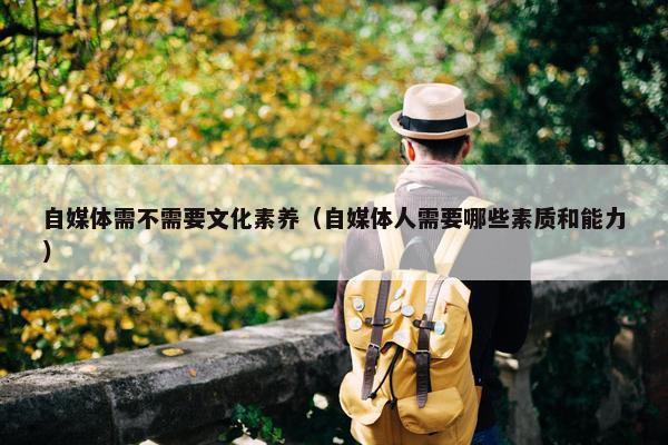 自媒体需不需要文化素养（自媒体人需要哪些素质和能力）