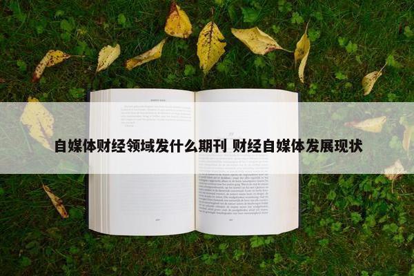 自媒体财经领域发什么期刊 财经自媒体发展现状