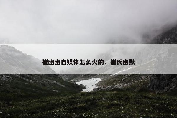 崔幽幽自媒体怎么火的，崔氏幽默