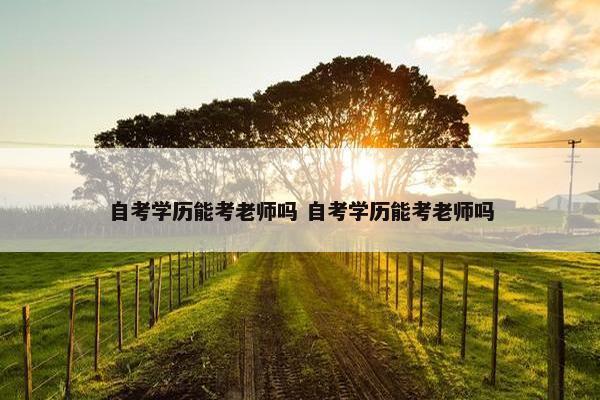 自考学历能考老师吗 自考学历能考老师吗