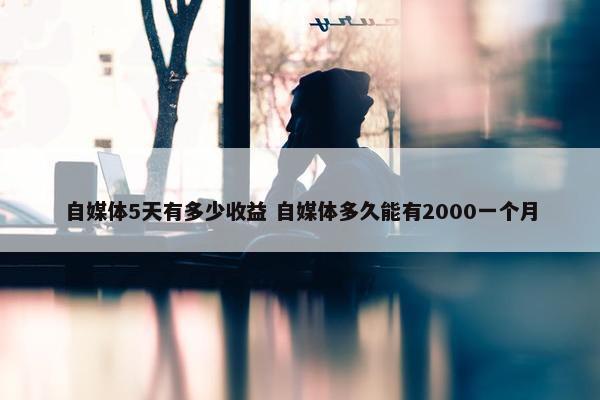 自媒体5天有多少收益 自媒体多久能有2000一个月