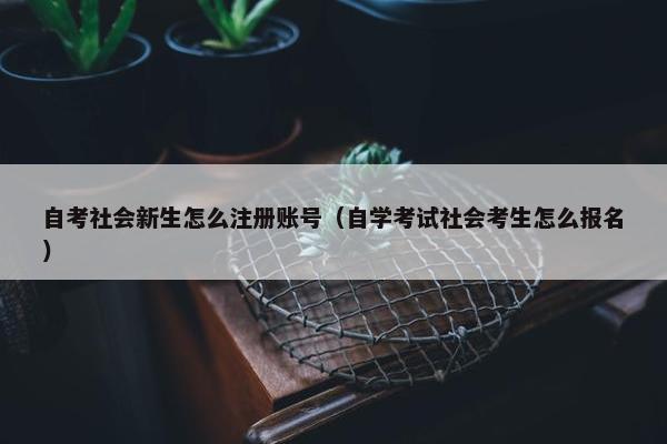 自考社会新生怎么注册账号（自学考试社会考生怎么报名）