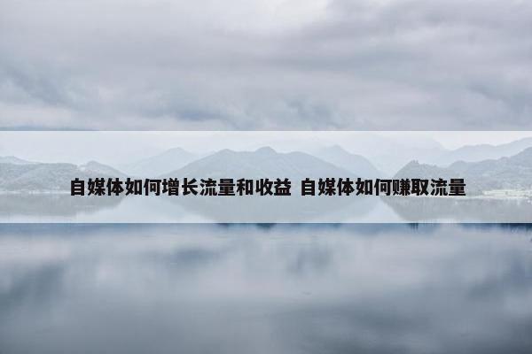 自媒体如何增长流量和收益 自媒体如何赚取流量