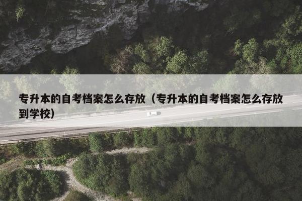 专升本的自考档案怎么存放（专升本的自考档案怎么存放到学校）