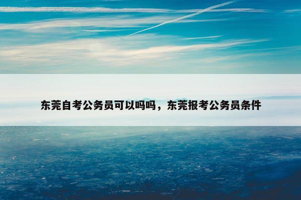 东莞自考公务员可以吗吗，东莞报考公务员条件