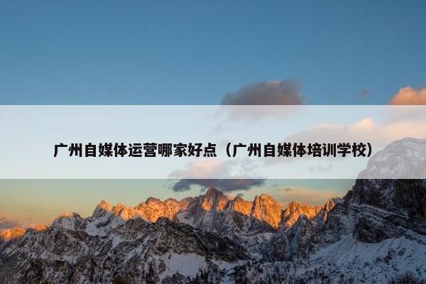 广州自媒体运营哪家好点（广州自媒体培训学校）