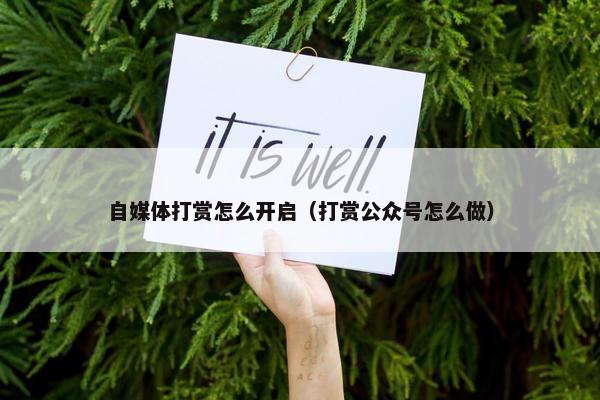 自媒体打赏怎么开启（打赏公众号怎么做）