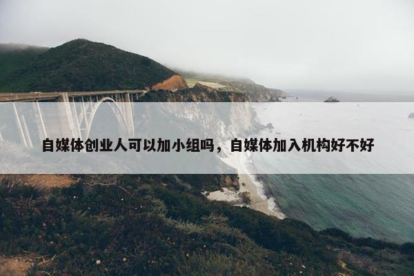 自媒体创业人可以加小组吗，自媒体加入机构好不好