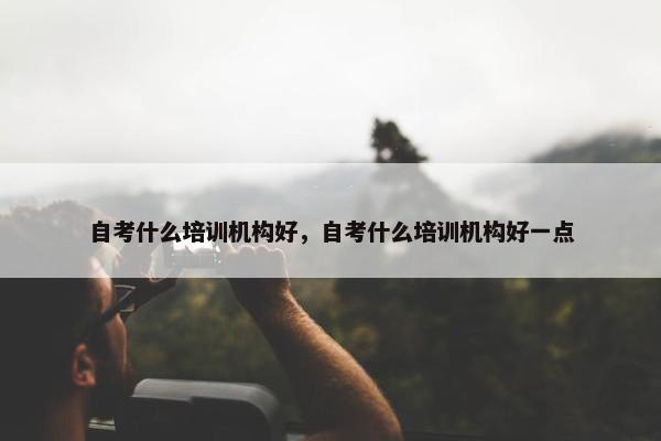 自考什么培训机构好，自考什么培训机构好一点