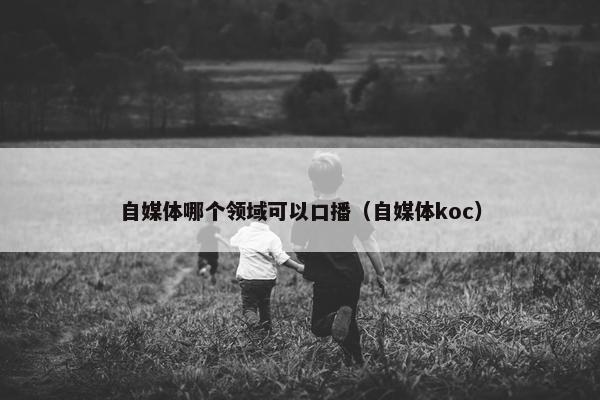 自媒体哪个领域可以口播（自媒体koc）