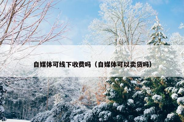 自媒体可线下收费吗（自媒体可以卖货吗）