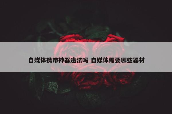 自媒体携带神器违法吗 自媒体需要哪些器材