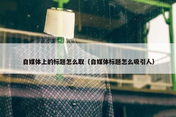 自媒体上的标题怎么取（自媒体标题怎么吸引人）