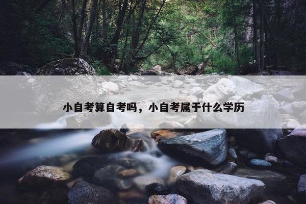 小自考算自考吗，小自考属于什么学历