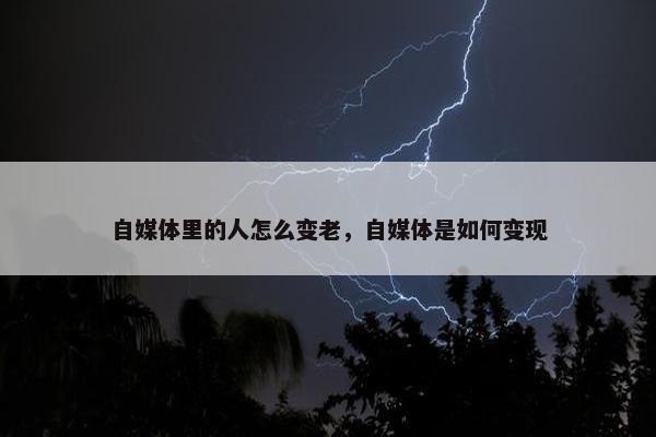 自媒体里的人怎么变老，自媒体是如何变现