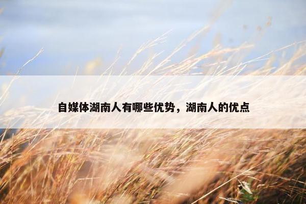 自媒体湖南人有哪些优势，湖南人的优点