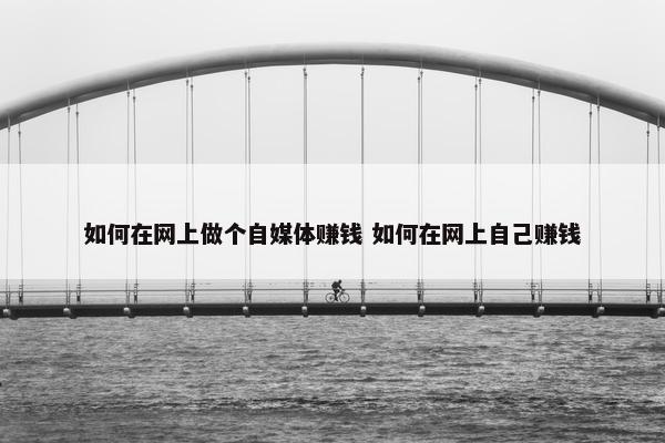 如何在网上做个自媒体赚钱 如何在网上自己赚钱