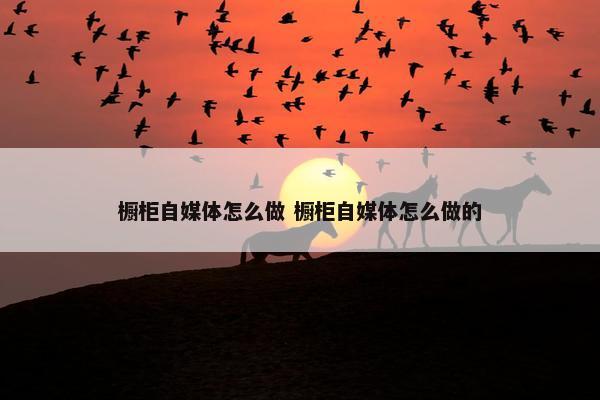 橱柜自媒体怎么做 橱柜自媒体怎么做的