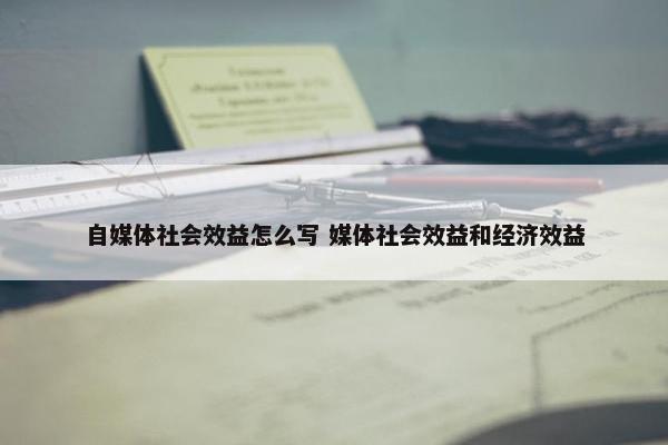 自媒体社会效益怎么写 媒体社会效益和经济效益