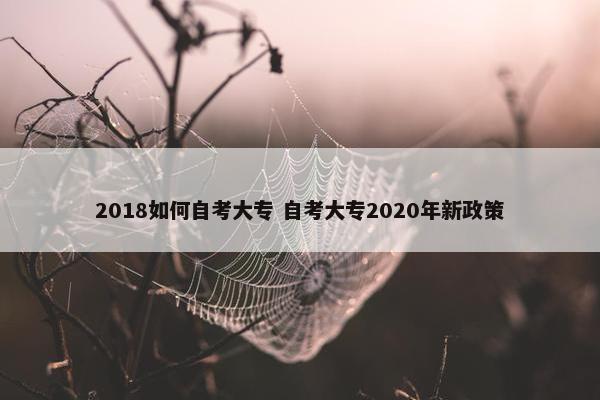 2018如何自考大专 自考大专2020年新政策