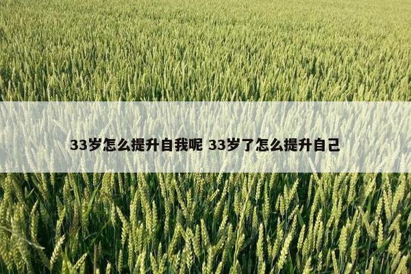 33岁怎么提升自我呢 33岁了怎么提升自己