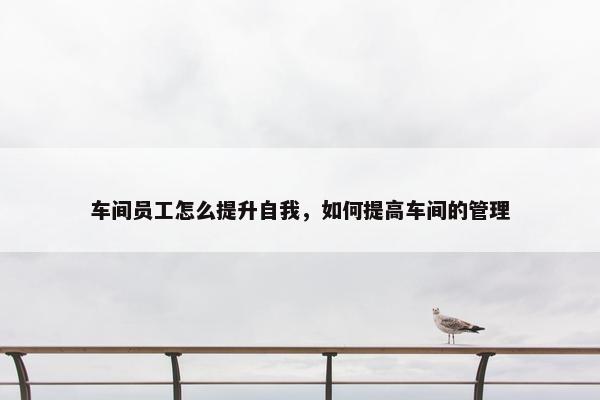 车间员工怎么提升自我，如何提高车间的管理