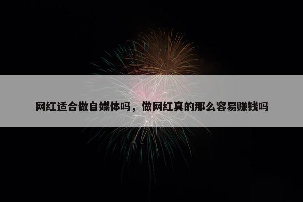 网红适合做自媒体吗，做网红真的那么容易赚钱吗