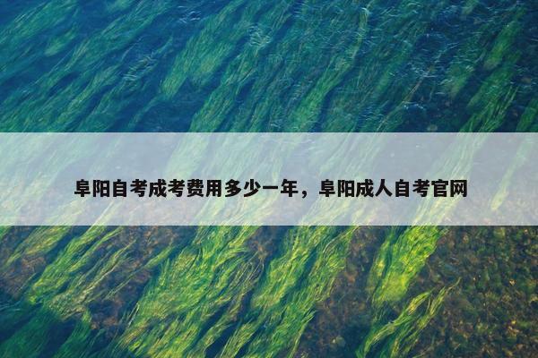 阜阳自考成考费用多少一年，阜阳成人自考官网