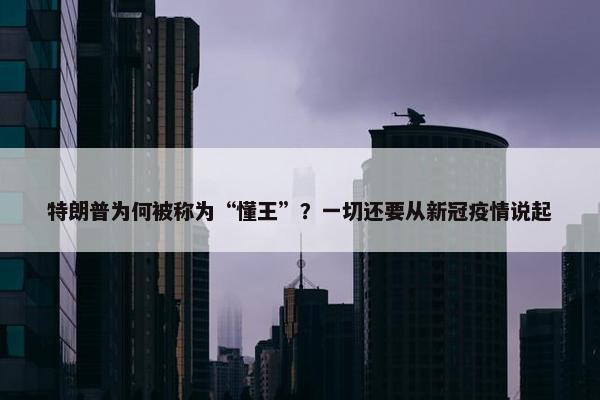 特朗普为何被称为“懂王”？一切还要从新冠疫情说起